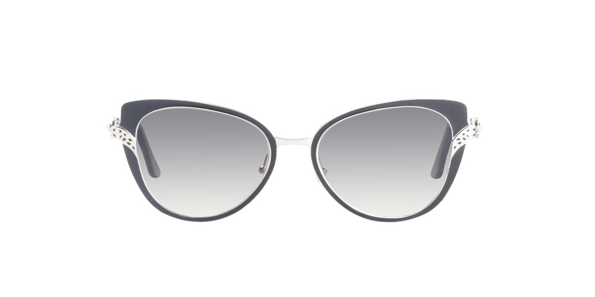 Cartier - ESW00044 Black Silver/Gray Gradient Cat Eye Women Sunglasses