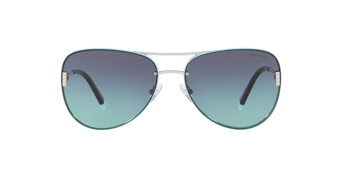 Tiffany - TF3066 Silver:Blue Gadient Aviator Women Sunglasses - 62mm